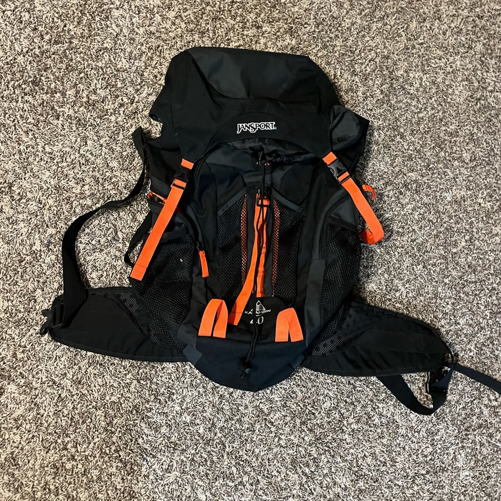 JanSport Orange and Black Hiking Bag